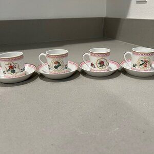 Vintage Haviland Pink Multiflora Carnea Empress Josephine Demitasse 1982 Collect